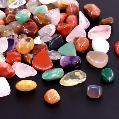 Hilitchi 1lb Bulk Large Natural Tumbled Polished Brazilian Stones Gemstone Healing Crystals Quartz for Wicca, Reiki, and Energy Crystal Healing (Big Assorted Stones About 1lb/450g/16oz/Bag)