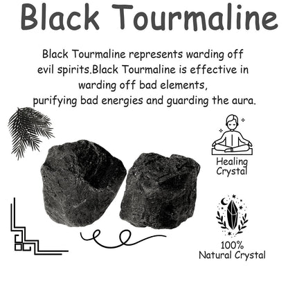 NUKAYAI 2Pcs Black Tourmaline 1.8-2.2" Large Natural Stones Raw Healing Crystals Black Tourmaline Crystals for Tumbling Cabbing Polishing Rock Rocks Rough Wire Wrapping Wicca Reiki Gifts