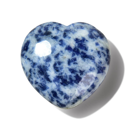 KALIFANO Sodalite Heart Carving - High Energy Iron Stone Sodlita with Healing Properties - Reiki Crystal Used for Increased Self Esteem (Information Card Included)