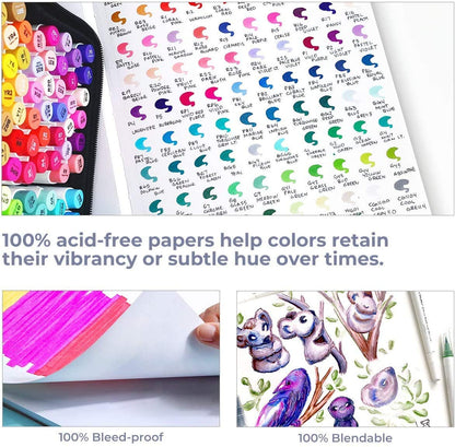 Ohuhu Marker Pads Art Sketchbook, 7.6"x10" Large Paper Size, 120 lb/200 GSM Heavy Smooth Drawing Papers, 60 Sheets/120 Pages, Spiral-Bound Sketch Book for Alcohol Markers Christmas Gift