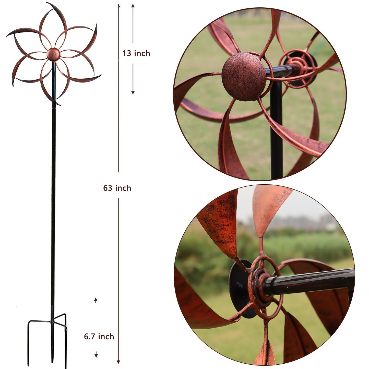 Wind Spinner Outdoor Metal Wind Sculptures 360 Degrees Wind Spinners for Yard and Garden