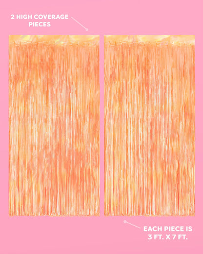 xo, Fetti Orange Fringe Curtain - 2 Pack | Showgirl Party Garland, Halloween Decor, Birthday Backdrop, Fiesta Vibes, Fall Party Decorations, Girly Celebration