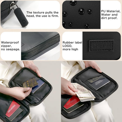 Higoney Waterproof Passport Holder, RFID Blocking Wallet, Portable Travel Document Organizer for Men and Women (Violet)
