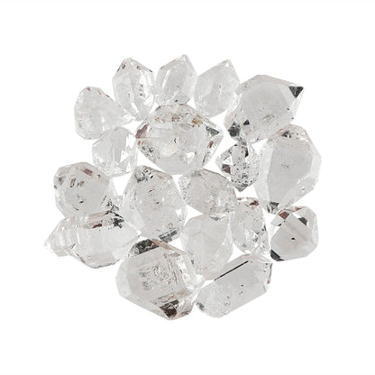 CRYSTALIS (30 cts (12-14pcs) Natural White Herkimer Diamond Quartz Raw Facet Crystals, Loose Gemstone Wholesale Bulk Rough Jewelry Making Supply Stones, Wire Wrapping, DIY, Gem Collection (5-8mm)