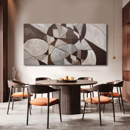 WINKAILIN Abstract Wall Art Grey and Brown Canvas Wall Decor Minimalist Geometric Print Beige Pictures Posters Home Decor For Living room bedroom kitchen 29x58 inch