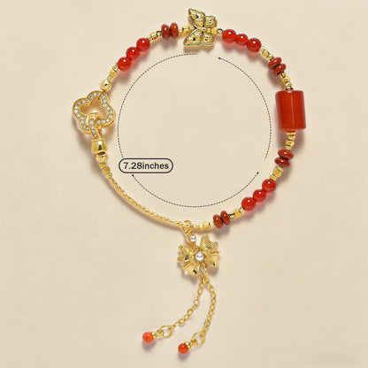 Corajeely Natural Crystal Bead Bracelet, Beaded Bracelets for Women, Comes with Red Agate, Fashion Jewelry Gift