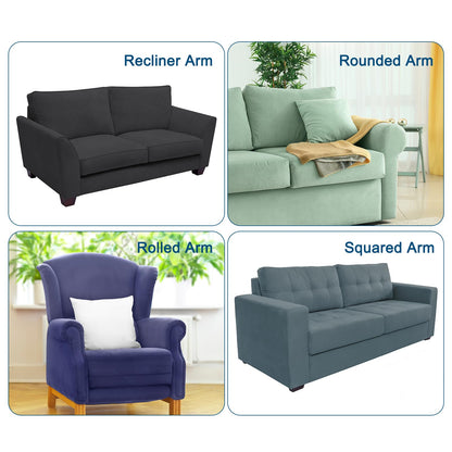 uxcell 2pcs Stretch Armrest Covers for Chairs/Sofas, Couch Arm Covers with Twist Pin, Furniture Protector Slipcovers Navy Blue