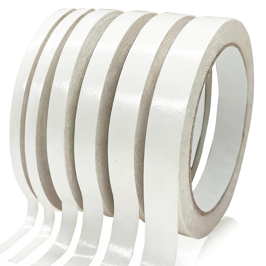 Double Sided Tape for Crafts, Double-Sided Tape for Arts, Scrapbook Supplies, Photography, Gifts Box, Scrapbooking, Card Making, Paper Backing, Tear-by-Hand, 6 Roll Heavy Duty Multi-Size Adhesive Tape