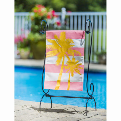 Evergreen Scroll American Garden Flag Stand | Premium Metal Iron Flag Holder Stand | Fits 12x18 Garden Flags for Outside | Weatherproof Outdoor