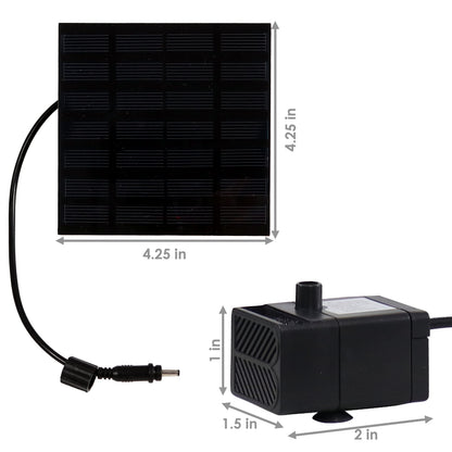 Sunnydaze 40 GPH Submersible Solar Water Pump Kit - For Garden, or Pool - 1.6-Foot Max Lift - No Batteries Required