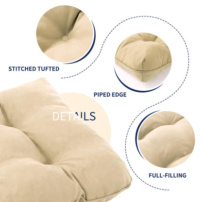 IPYNBAP Outdoor Bench Cushion, 48x18x5 Inch, Waterproof Bench Cushion for Outdoor/Indoor Furniture, Tufted Patio Bench Seat Cushion, Fade Resistant Outdoor Cushions for Porch Swing Couch, Beige
