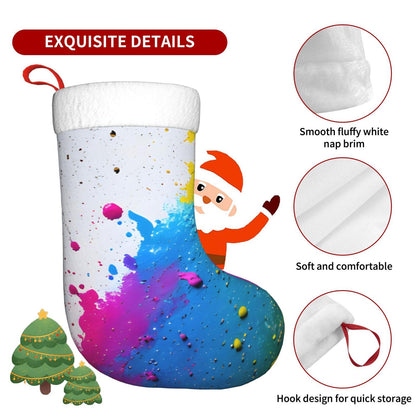 KOPUUYRD Paint Splatter Backdrop Print Luxurious Holiday Socks,Unique Christmas Socks for Joyful Season,Festive Ornament Classic