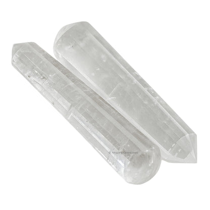 Amazing Gemstone Clear Quartz Crystal Wand Massage Stick - Pelvic Wand Gua Sha for Adults - Crystals and Healing Stones Massage Wands for Adults Gifts (Pointed)