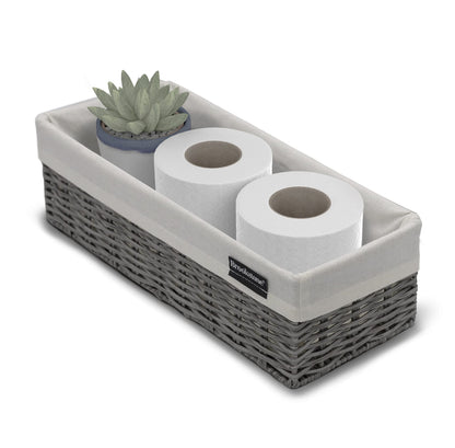 Brookstone Wicker Shelf Storage Basket Decorative Shelf Bin, bathroom organizers and storage, Boho Living Room Decor, Spring Storage 2026 - Single Basket