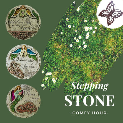 Comfy Hour 10 Inch Heart Shaped Cast Iron Garden Stepping Stone, Heavy Duty Decorative Metal Paver for Outdoor Walkway, Lawn & Yard Art Decor, Weatherproof Rustic Path Stone, Brown,