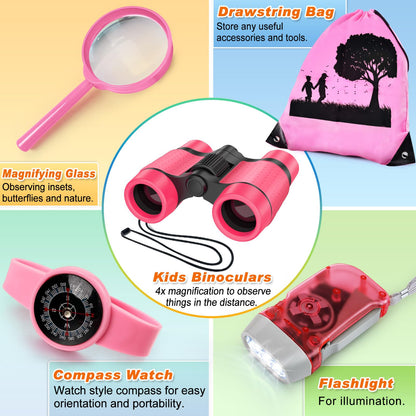 YOPINSAND Kids Explorer Kit & Bug Catcher Kit, Camping Gear for Kids, Outdoor Exploration Set with Backpack & Binoculars, Ideal Outdoor Adventure Toys for Boys Girls 3-12
