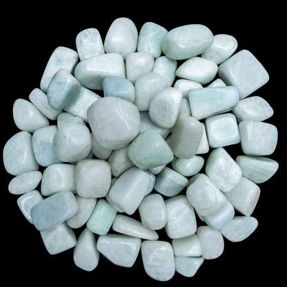 Crocon 1LB Amazonite Tumbled Stones and Crystals bulk 2000+ Carats Natural Crystal Kit for Reiki Healing Crystal Polished, Tumble Stones, Chakra Balancing, Reiki Gift, Home Decor Size : 20-25 mm