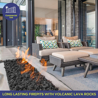 American Fire Products | Medium Lava Rock, 1/2" - 1" | Use in Fireplace, Fire Pit or Bowl | Outdoor & Indoor Volcanic Rock for Natural Gas or Propane Fires | Decorative Landscaping | 10 lb Bag