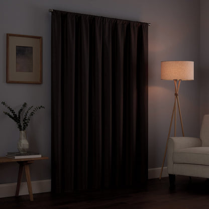 ECLIPSE Kendall Modern Blackout Thermal Rod Pocket Window Curtain for Bedroom or Living Room (1 Panel), 42 in x 84 in, Black