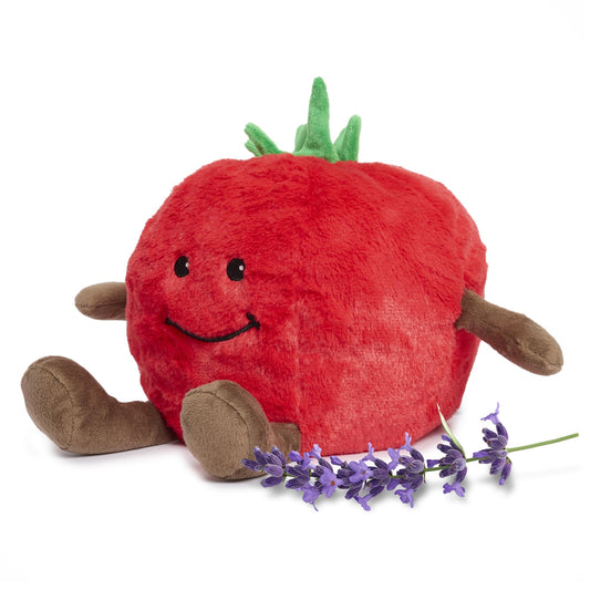 warmies Microwavable & Weighted Stuffed Animals, Tomato- Heated Stuffed Animal Plushie for Warmth & Comfort - Cute Soft Plush Toys for Adults & Children (Boys, Girls, Babies & Toddlers)