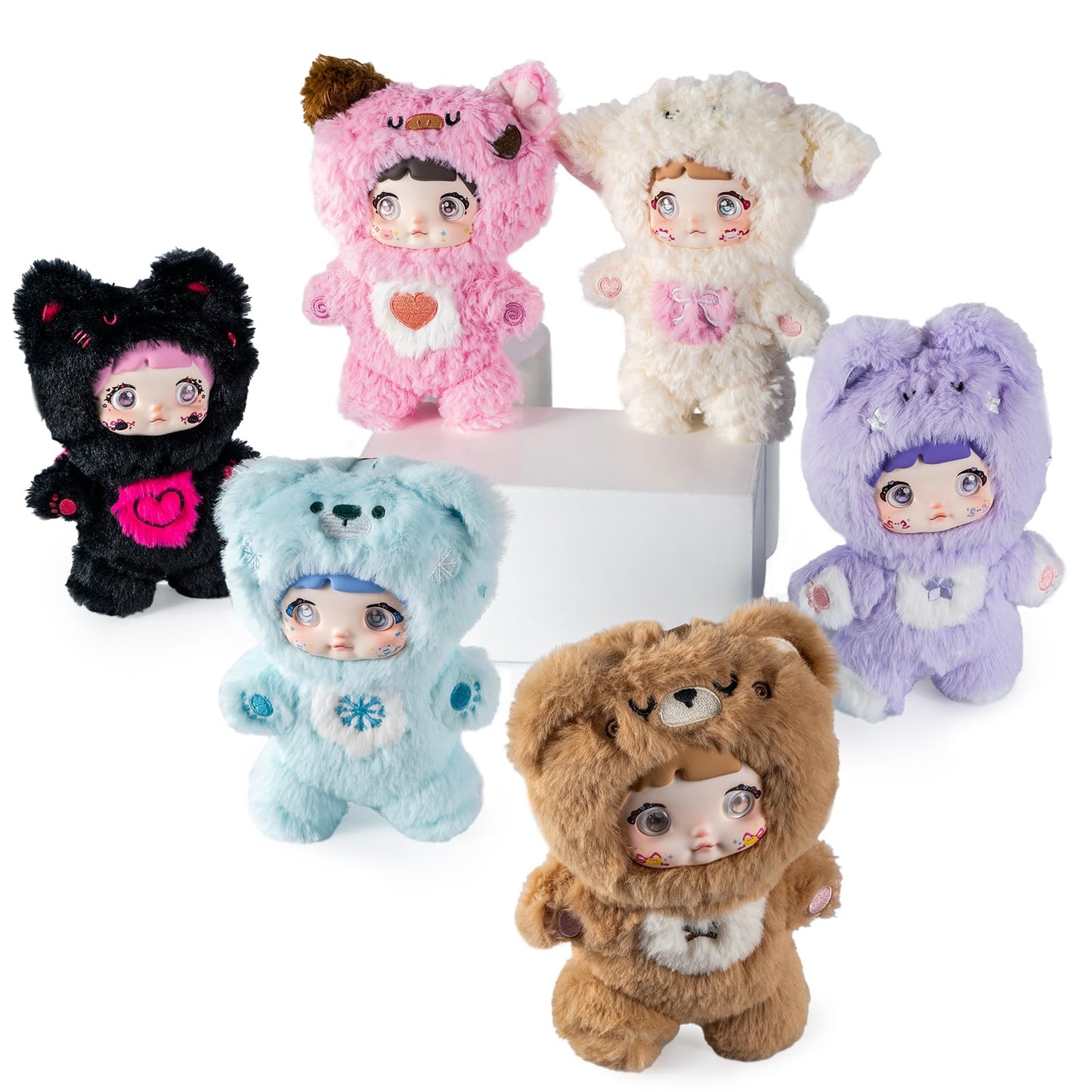 BEEMAI Nommi Loveliness Never Ends Series Plush Blind Box 6PCs (Set of 6 No Repeat) Cute Figures Collectible Toys Birthday Gifts
