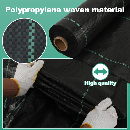 luckybao 3ft*100ft Landscape Fabric,Weed Barrier Fabric,3.2oz Heavy Duty Weed Blocker Fabric,Weed Contorl for Underlayment,Gardening Weed Mat-Durable,Easy Installation