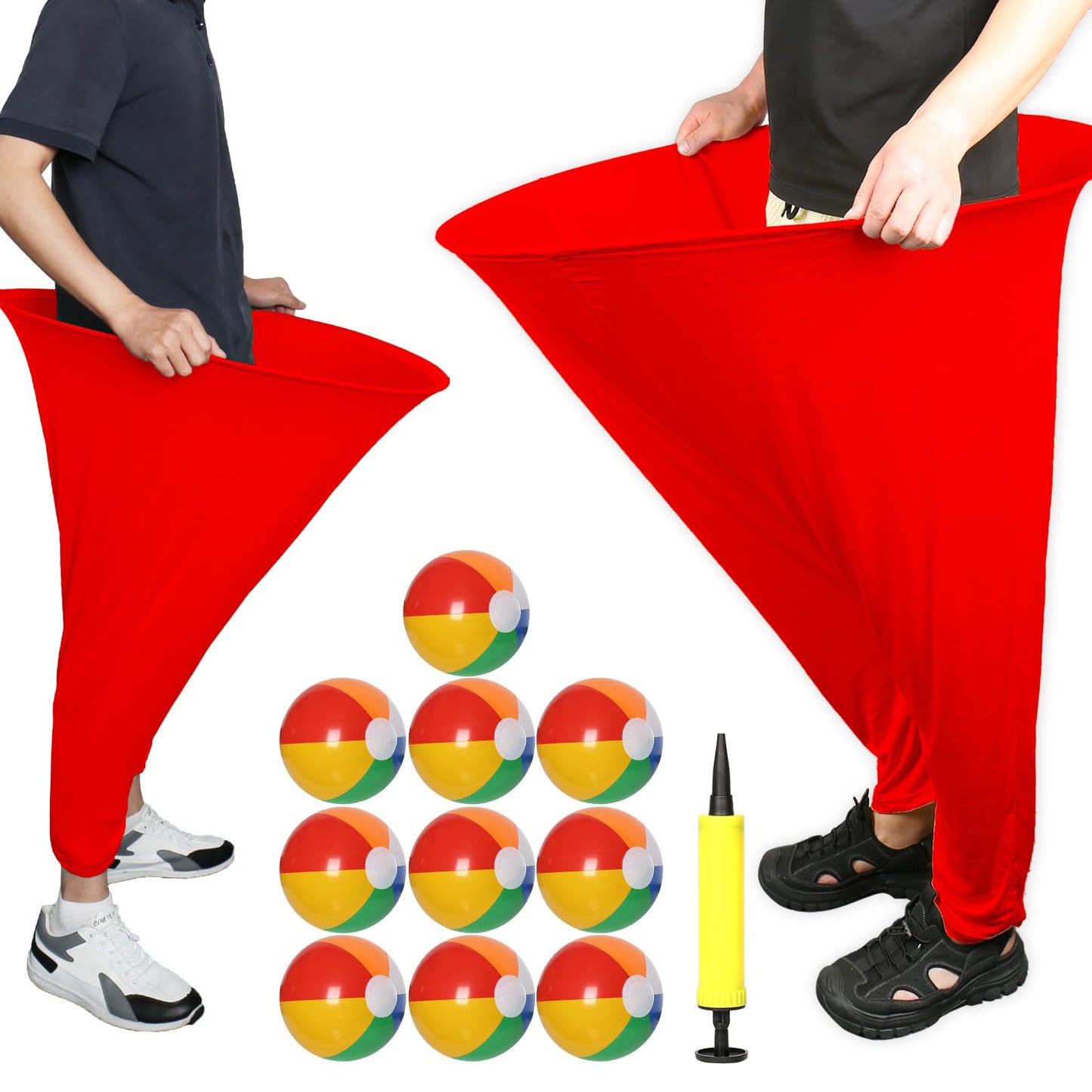 LuxDuo Hilarious Granny Pants Yard Game - 2 Giant Oversized Underwear Relay Race Props - Funny Outdoor Party Games for Adults Family Reunion Icebreaker Lawn Games for BBQ Carnival