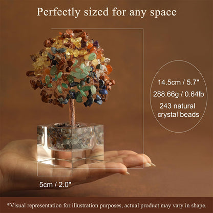 MAGIC AND MIRACLES Citrine Crystal Stone Tree, Chakra Tree of Life, Handmade Gemstone Bonsai Fengshui Plant for Meditation Yoga Positive Energy Good Luck Office Decor, Birthday Gifts for Women, Mom