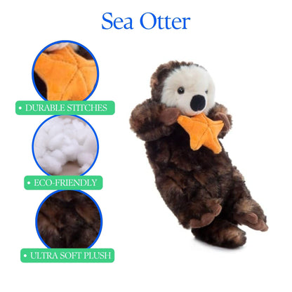 The Petting Zoo Sea Otter Stuffed Animal Plushie, Gifts for Kids, Wild Onez Ocean Animals, Otter Plush Toy 12 Inches