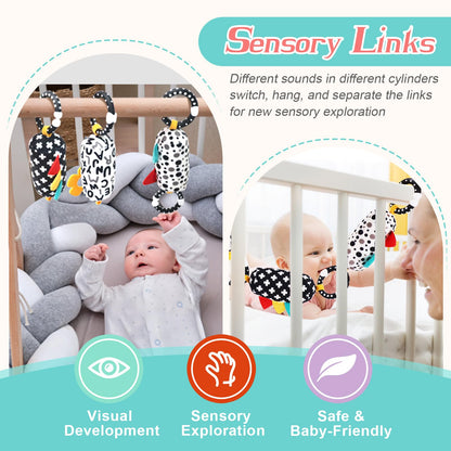 vocheer High Contrast Baby Toys for Newborn, 6 in 1 Black and White Sensory Baby Gift Set for 0-3 Months, 21pcs Montessori Early Educational Learning Kit