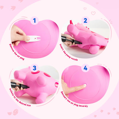 ZOOJOY Dinosaur Bouncy Animal Hopper, Inflatable Bouncy Horse Toys for Toddlers 1-3, Ride-on Bouncing Toys for ChristmasBirthday Gifts for Boys Girls, Pink Gril Toys WFree Pump