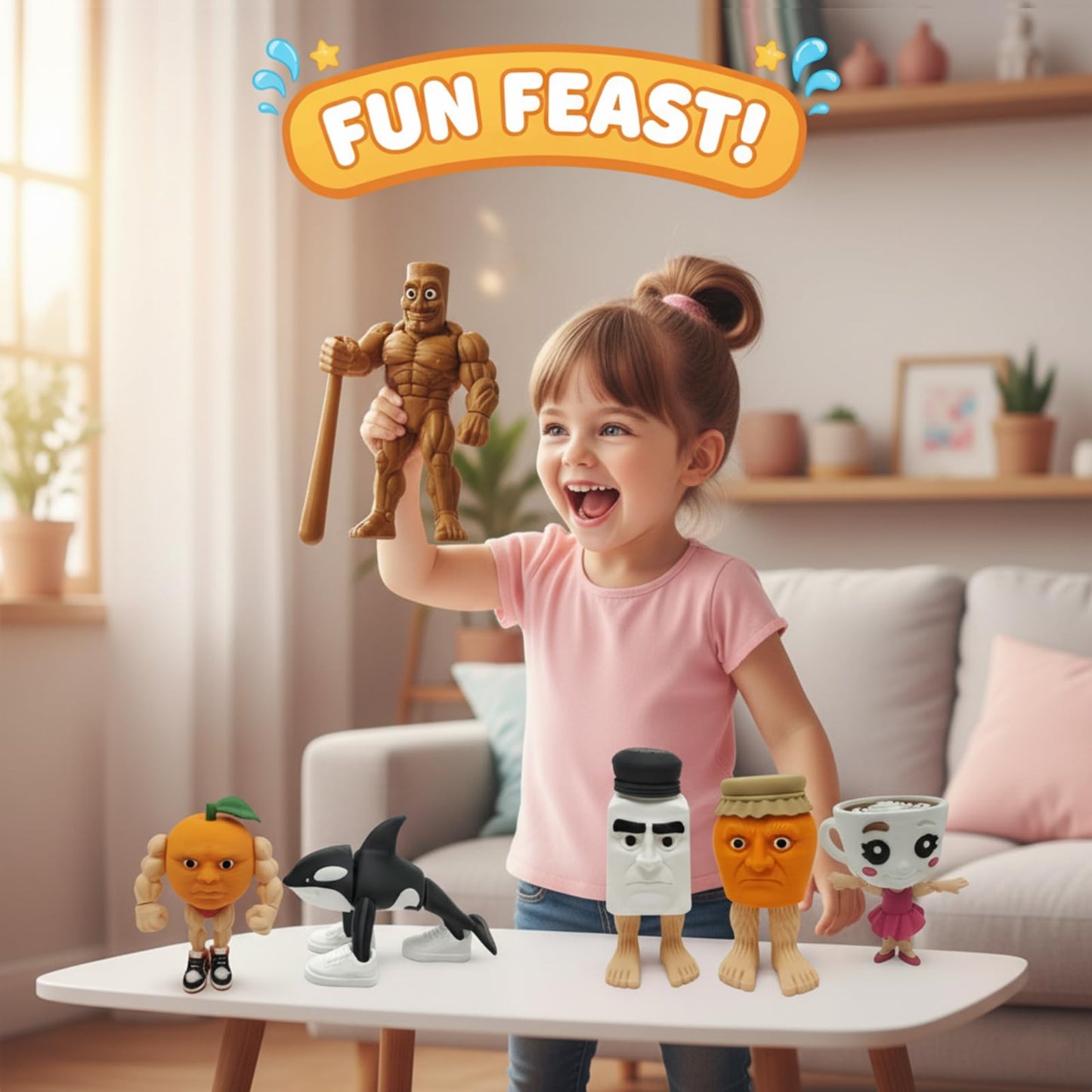 Sarcidery Brainrot Toys,Large Poseable Original Italian Brainrot Toys,Tung Tung Tung Sahur Desk Decor,Steal a Brainrot Toys, Collecting & Parent‑Child Playtime Gifts（7Pcs 2）