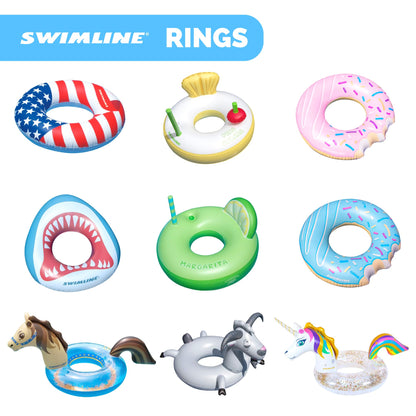 Swimline Glitter Hobby Horse Pool Ring – Inflatable Lounge Float with Fun Design for Adults & Teens – Durable Vinyl Ring for Pool, Lake, or Beach – Easy to Inflate and Store