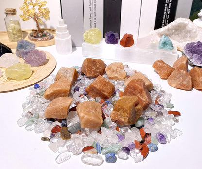 QINJIEJIE 0.9Lbs Red Aventurine Raw Crystals Natural Stones Bulk Large 1" Rough Rocks Wholesale Reiki Gemstones Fountain Rocks for Tumbling Cabbing Polishing Wire Wrapping Wicca Decor