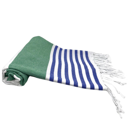 100% Cotton Turkish Beach Towels Great for Beach, Bathroom Towels Adult Travel Essentials Cruise Accessories Vacation Yoga Mat Soft Feel High Absorbent Sand Free Quick Dry (Marine Blue)