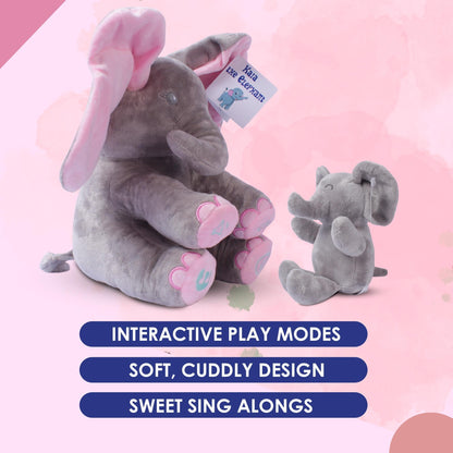 Dimple Stuffed Animal Set - Kaia Interactive Musical Peek-A-Boo Elephant Stuffed Animal Toy & Soft Plush Baby Elephant, Gift for Birthday, Baptism, for Toddlers, Boys, Girls, Ages 0 - Up