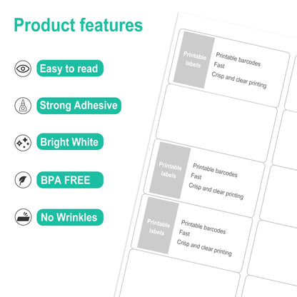 L LIKED 2" x 4" Label Stickers, Printable White 10 per Sheets Total 1000 Labels for Laser/Inkjet Printing - Matte (1000 Labels)