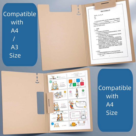 Clipboard Folder, 4 Pcs A4 Foldable Clipboard with Metal Clip, 360° Foldable 12.5x9 Inch Plastic Clipboard, Document Holder for Work