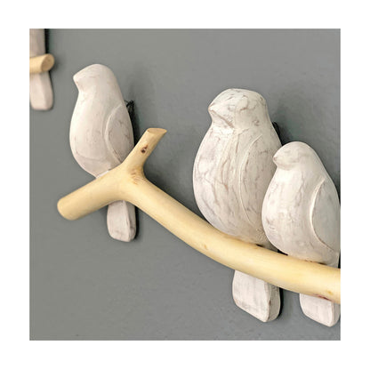 Crane Baby Handcrafted Wooden Bird Wall Decor, 2-Piece Set for Boys or Girls Woodland Nursery Decor, Natural Hand-Carved Wood, Woodland Decor For Nursery