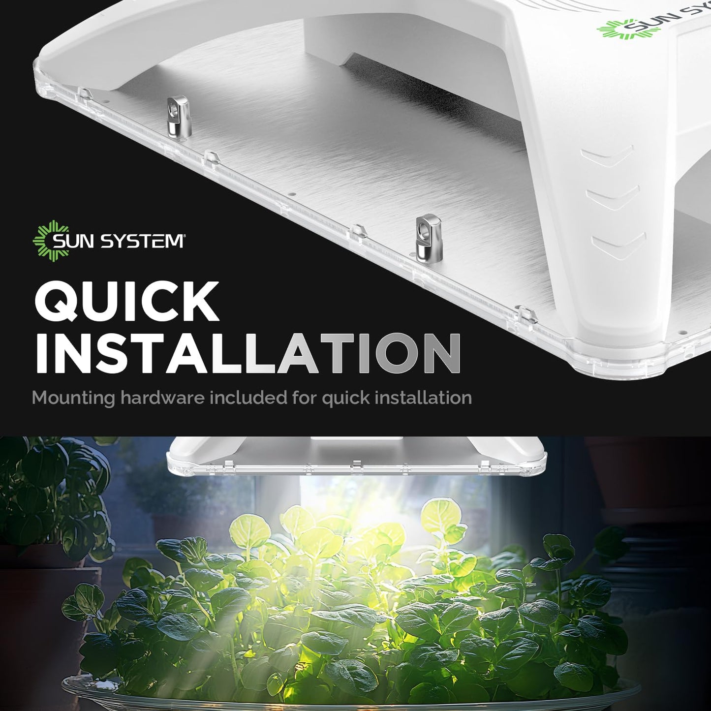 Sun System P1000 HelioGrow LED Grow Light for Indoor Plants - 100 Watt, High Efficiency Full Spectrum Dimmable Diodes, Daisy Chain up to 512 Units, 2 Year Warranty, Mounting Hardware Included