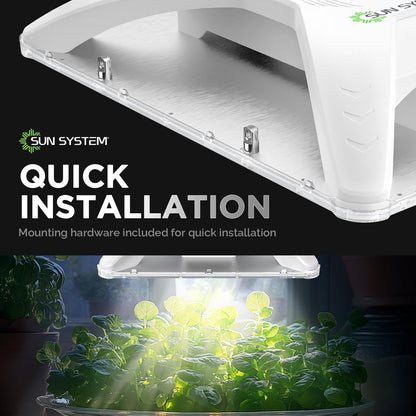 Sun System P1000 HelioGrow LED Grow Light for Indoor Plants - 100 Watt, High Efficiency Full Spectrum Dimmable Diodes, Daisy Chain up to 512 Units, 2 Year Warranty, Mounting Hardware Included