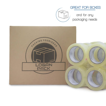 Logan Pack Clear Packing Tape, 36 Rolls Heavy Duty Packaging Tape for Shipping Packaging Moving Sealing, Thicker Clear Packing Tape, 1.88 inches Wide, 110 Yards Per Roll, 3960 Total Yards