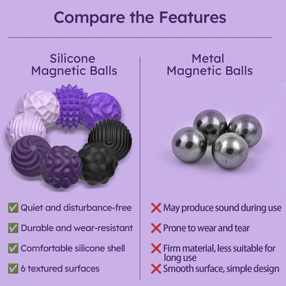Silicone Magnetic Balls, Fidget Toys for Adults & Teens, 8PCS Stress Balls Sensory Toy, Quiet Magnet Desk Fidgets with Textured, ADHD Anxiety Relief Items, Fun Stocking Suffers Gifts