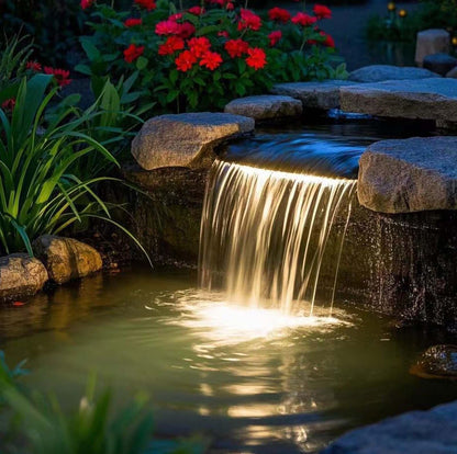 Bolusmll Warm White Pond Lights, Outdoor 10 Ft Cord Underwater Light 12W IP68 Waterproof Garden Lights Spotlight for Lawn Decorative Lamp 3000K Warm White Spotlights with US Plug 2 Lights