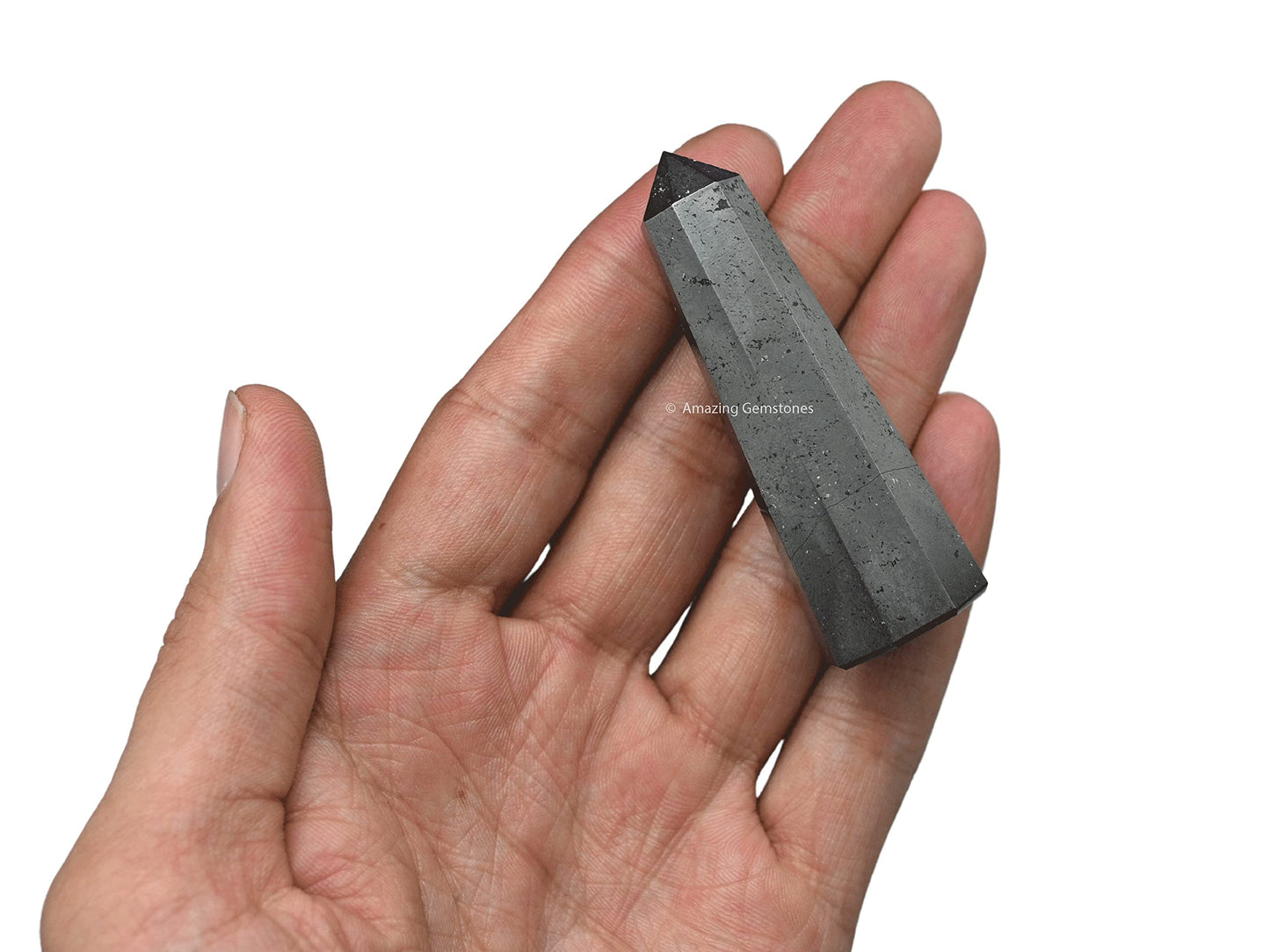 Amazing Gemstone Hematite Crystal Towers - Natural Healing Crystal Point Obelisk for Reiki Healing and Crystal Grid (2" to 3" INCH)