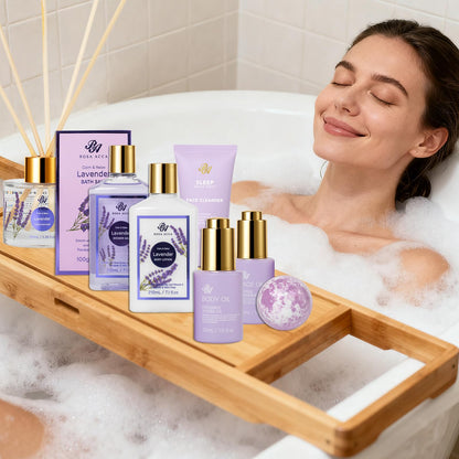 35 Pcs Mothers Day Gifts, Lavender Bath & Body Gift Basket for Women, Facial Skin Care Set, Home Spa Basket, Self-Care Set, Face Sheet Mask, Necklace, Birthday, Christmas,Anniversary