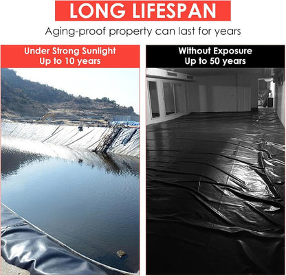 ExploreHorizon 10x15 Ft Pond Liner, 45 Mil EPDM Material,Flexible & Durable, UV Resistant & Easy to Cut for Koi Ponds, Waterfall Bases, Fountains & Water Gardens