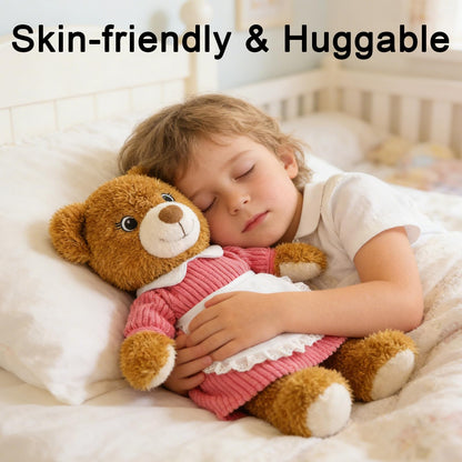 JUSTQUNSEEN 14.5" Cute Teddy Bear Stuffed Animal for Women with Pink Sweater Valentines Bear Plush Doll Gift for Mother Day Mom Wife Kids Boys & Girls Easter Birthday Christmas (Mom)