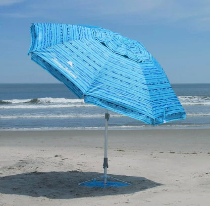 Sepras T0MMY BAHAMA 8 ft Beach Umbrella with wind vent and sand anchor (Blue Pattern)