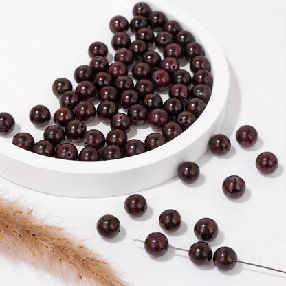 Risyfjew 50PCS 8mm Natural Dark Red Garnet Beads Gemstone Round Loose Beads for Jewelry Making Chakra Crystal Stone Beads for Bracelets Necklace Earrings Making Supplies (50pcs/Strand)